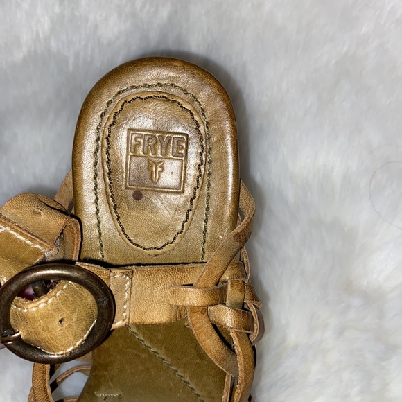 FRYE LEATHER HIGH HEEL SANDALS WOMEN SIZE 7B - Picture 2 of 6